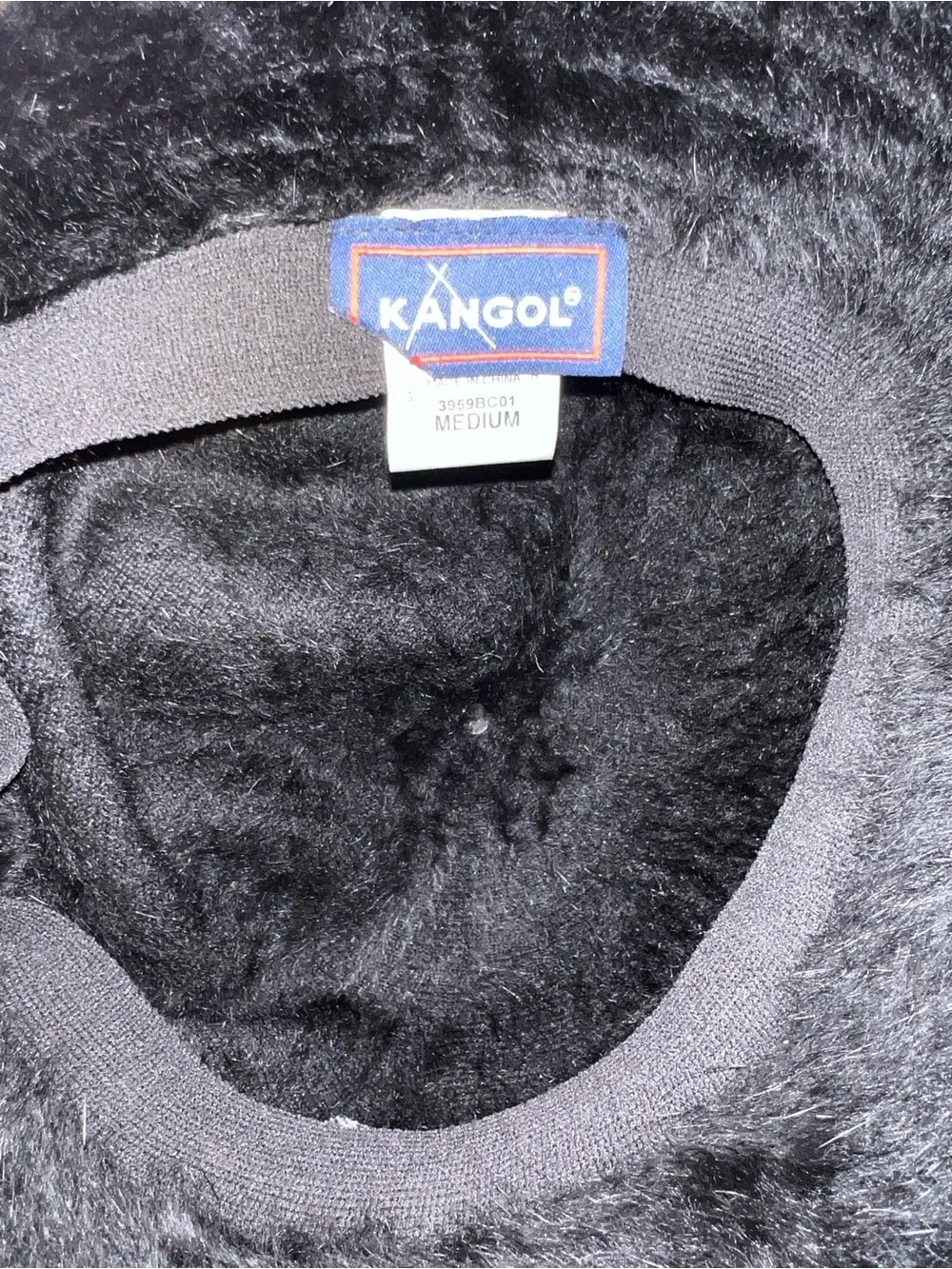 Kangol Black Faux Fur Classic Bucket Hat with Logo